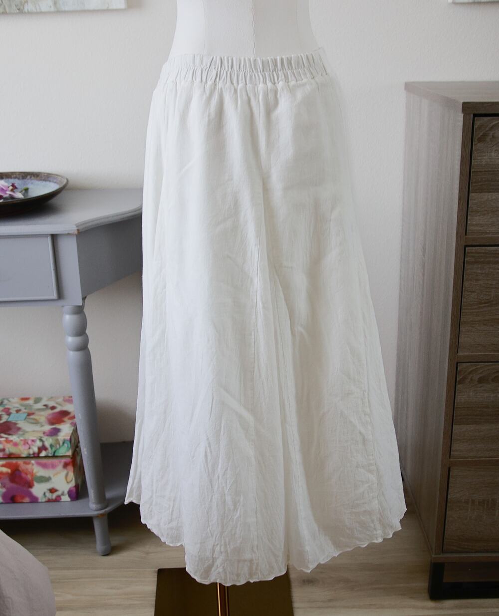 Japanese Cotton White boho Maxi dress size S